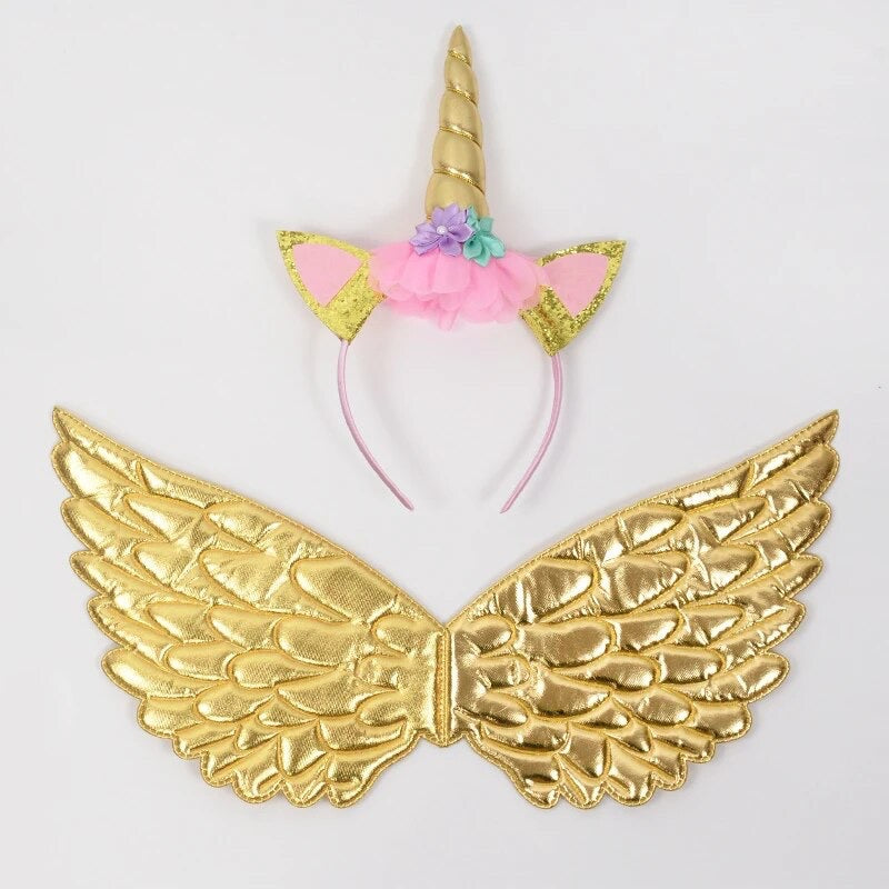 Unicorn Wings + Headband Set