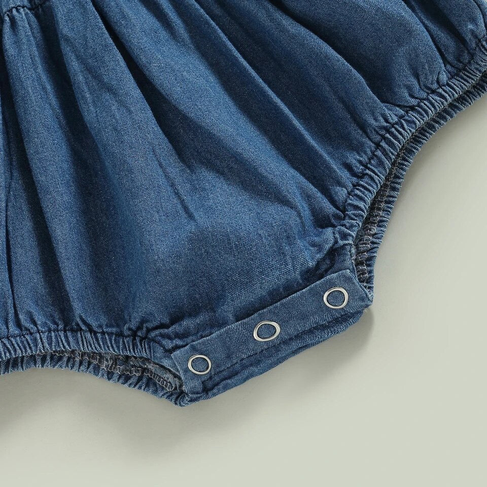 Denim Bow Romper