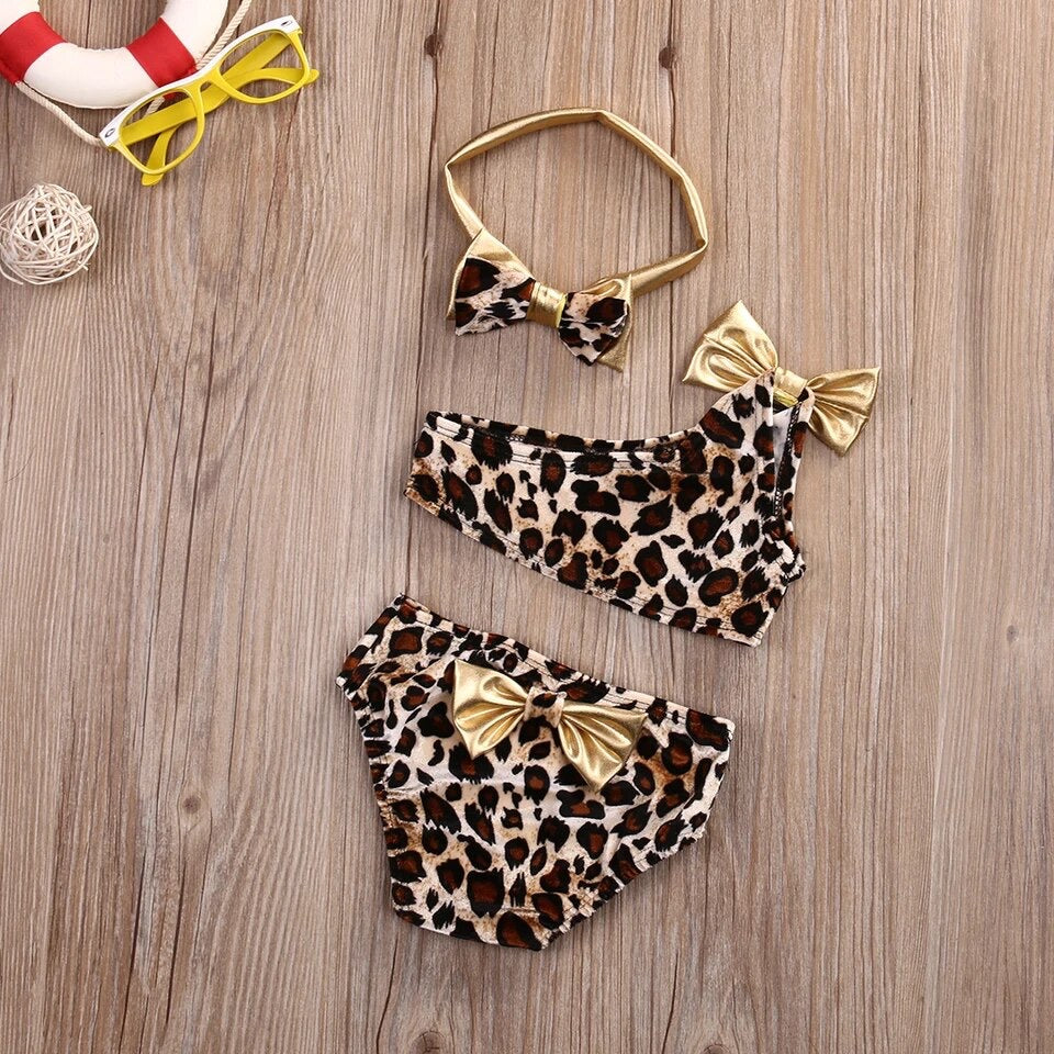 Leopard 3 piece bikini set