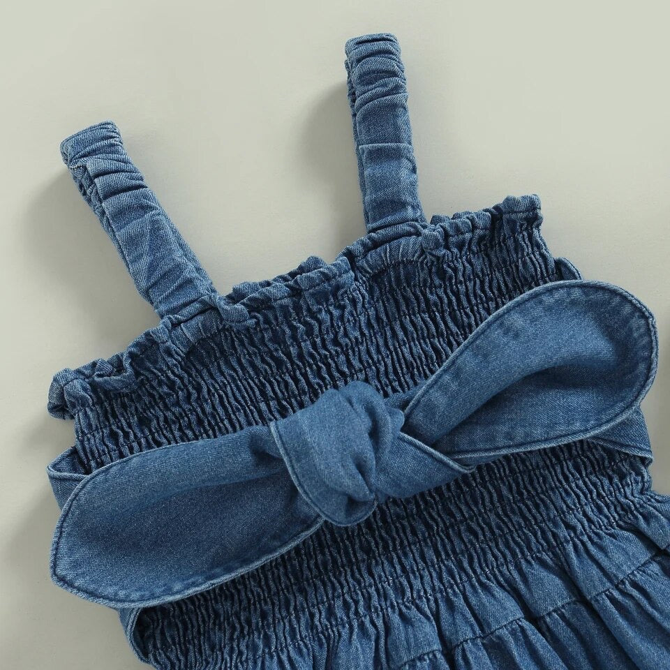 Denim Bow Romper