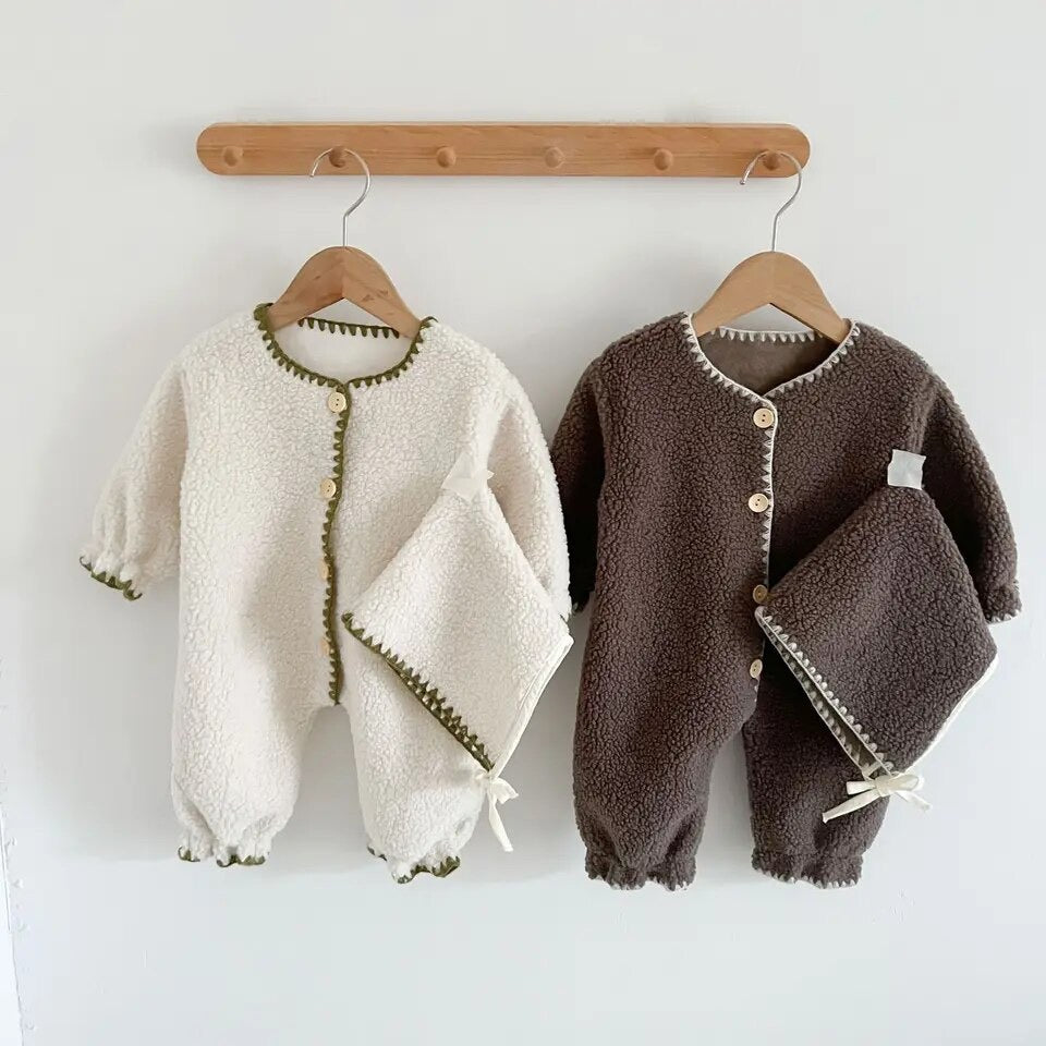 Fleece Romper & Hat Set