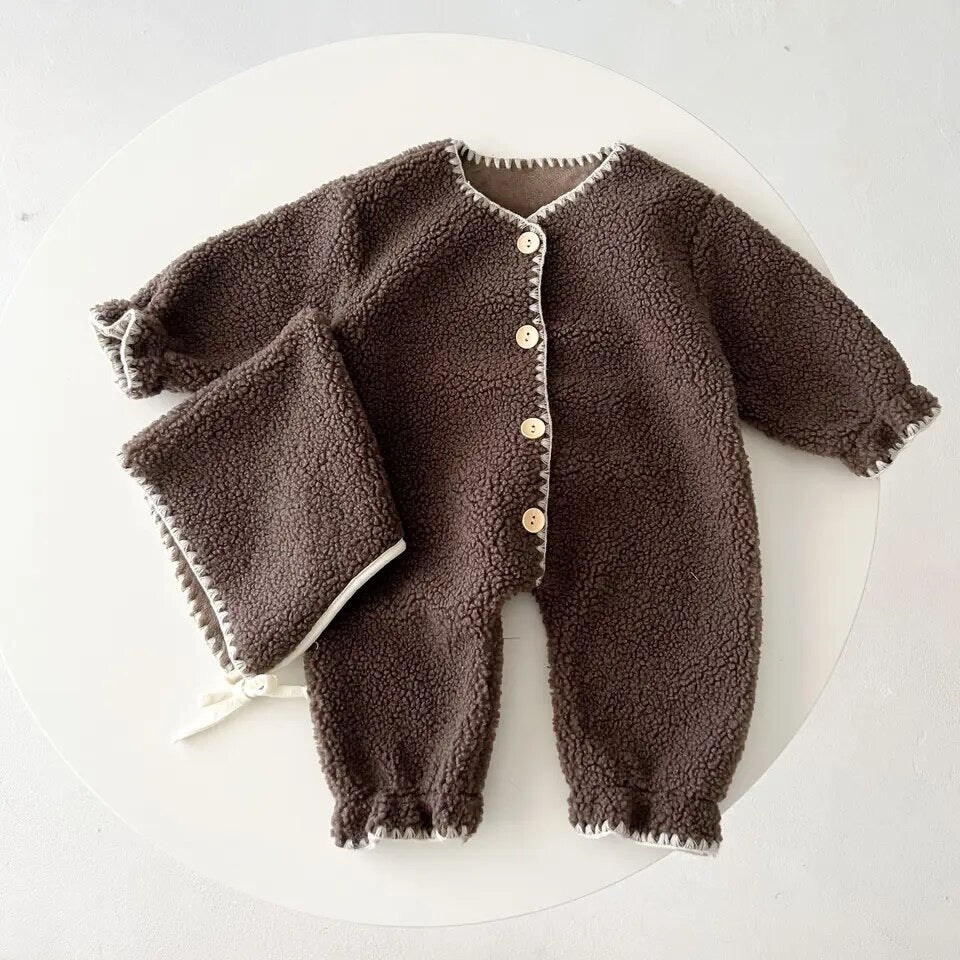 Fleece Romper & Hat Set