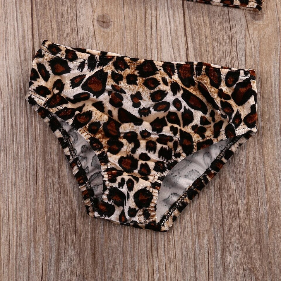 Leopard 3 piece bikini set