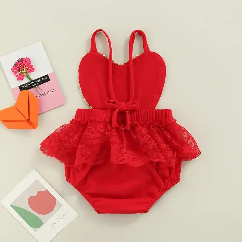 Valentine Gold Baby Romper