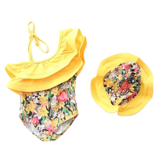 Floral Off Shoulder Swimsuit Set