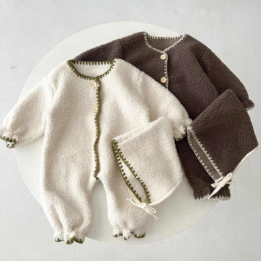 Fleece Romper & Hat Set