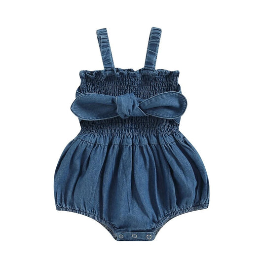 Denim Bow Romper