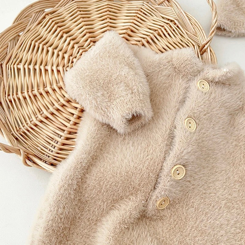 Fluffy Bear Romper & Hat