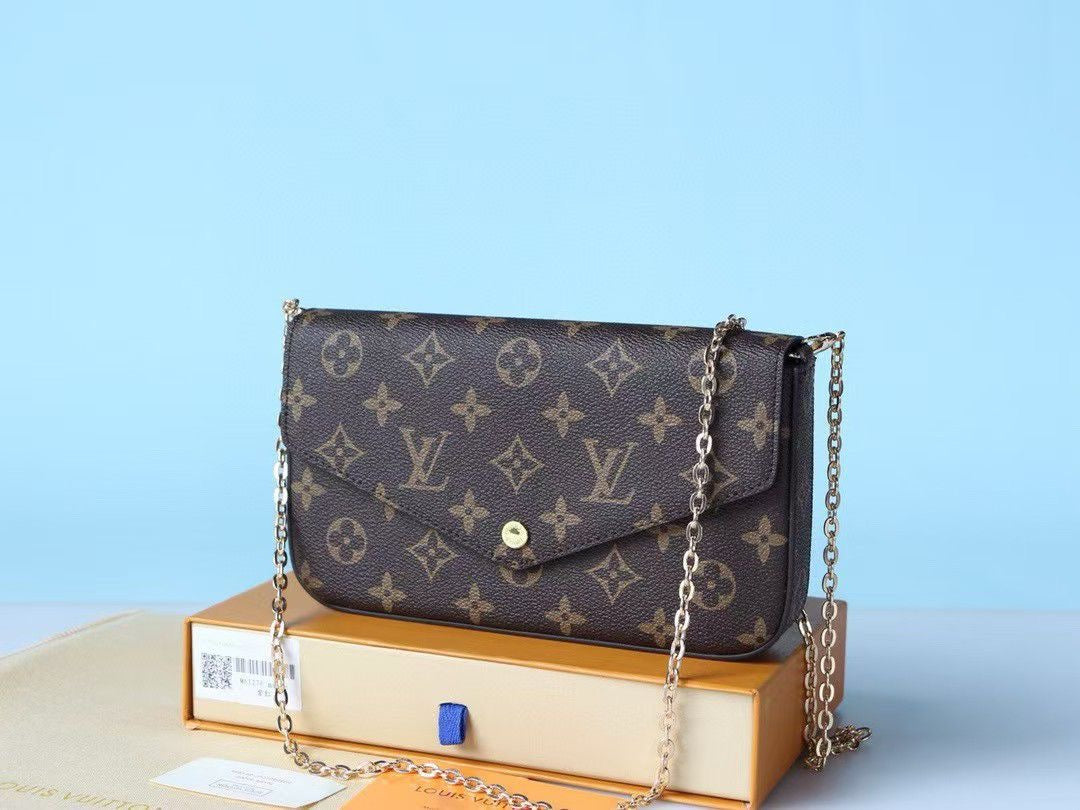 H sandals and LV bag