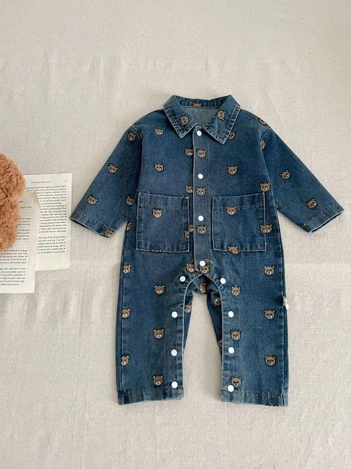 Denim Bear Romper