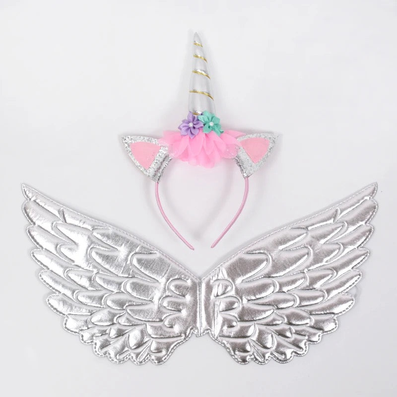 Unicorn Wings + Headband Set