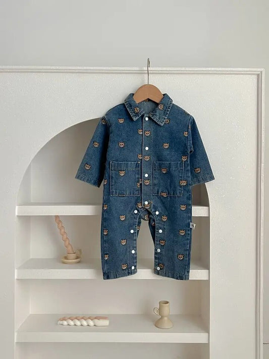 Denim Bear Romper