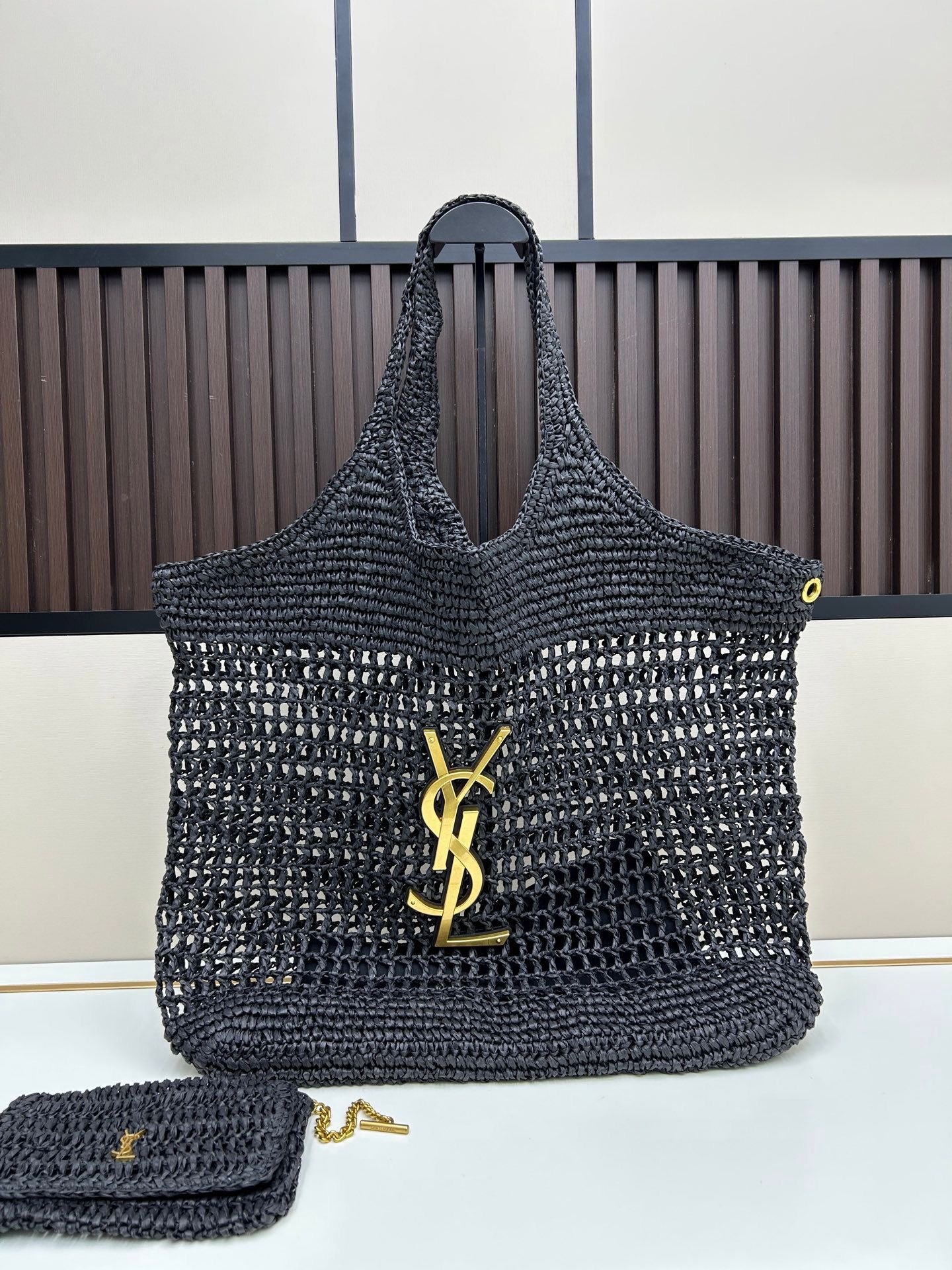 YSL beach bag + pouch